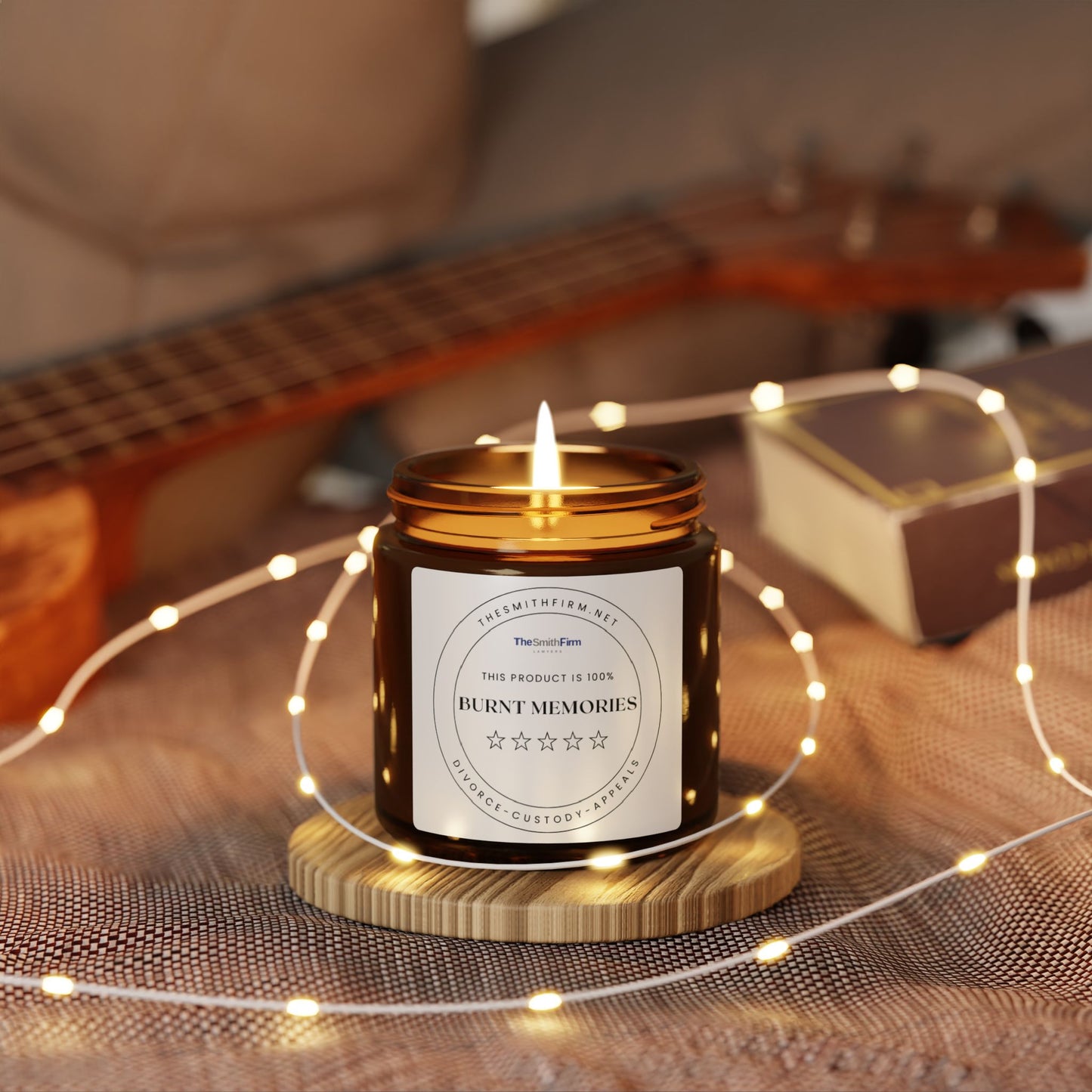 Burnt Memories Scented Soy Candle (Multi-Size, Amber Jar)